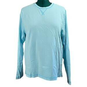 Ocean & Coast Long Sleeve Lightweight Blue Sweatshirt Size Large 100% Cotton